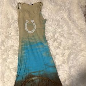 Long dress with fringe